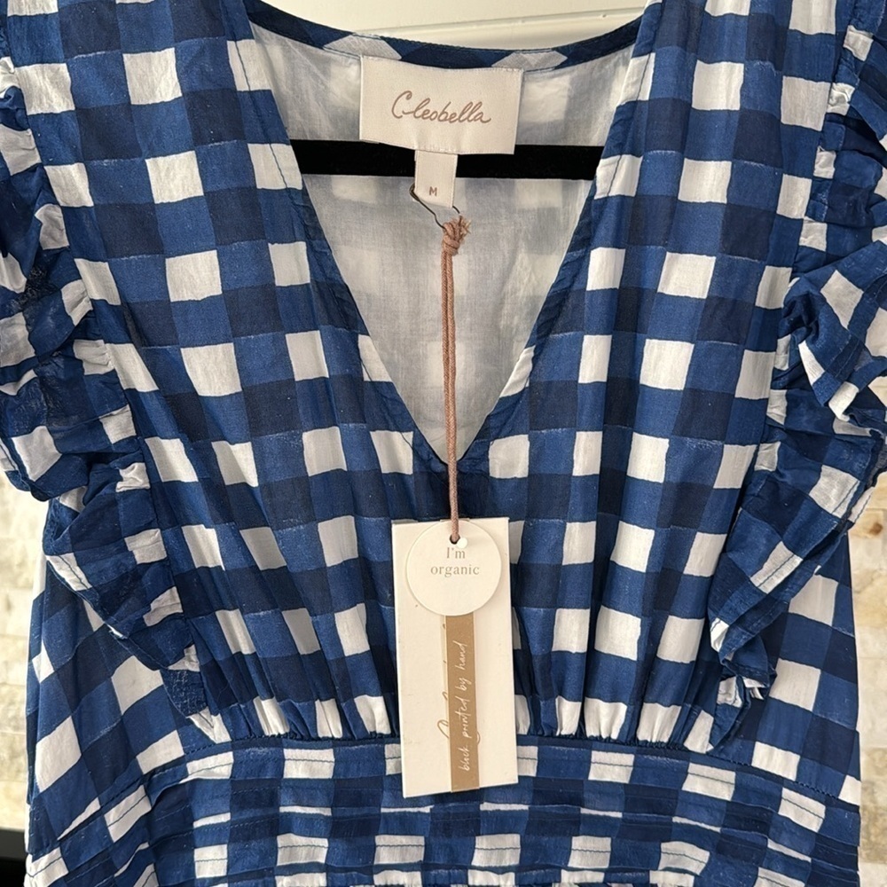 NWT Benny Mini Dress Painterly Gingham Medium - Picture 4 of 8